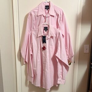(2) Classic Pink Dress Shirts for Men